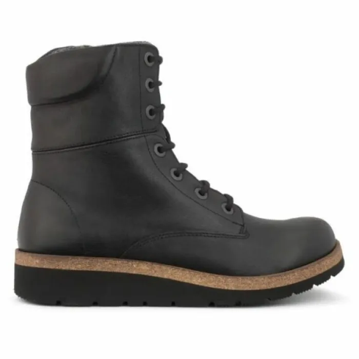 New Feet Boot Lace & Zipper Black Women