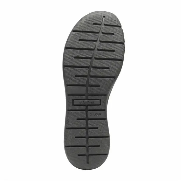New Feet Loafer Elastic Plain Leather Black Women