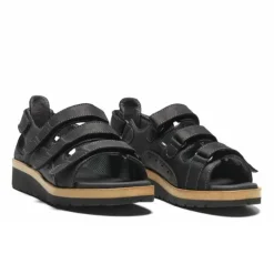 New Feet Sandal Loop Heelcap Black Nubuck Women