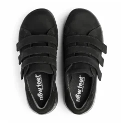 New Feet Shoe 3 Velcro Straps Black Women